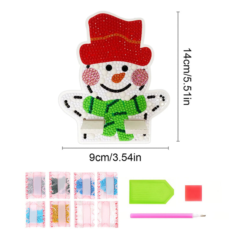 Cute Christmas Snowman Mobile Phone Resin Holder Diamond Painting Kits