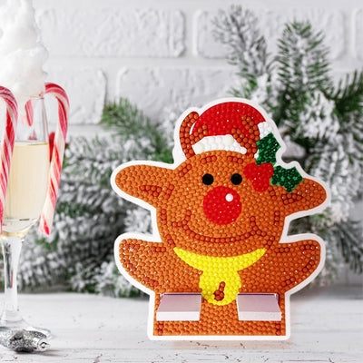 Cute Christmas Bear Mobile Phone Resin Holder Diamond Painting Kits