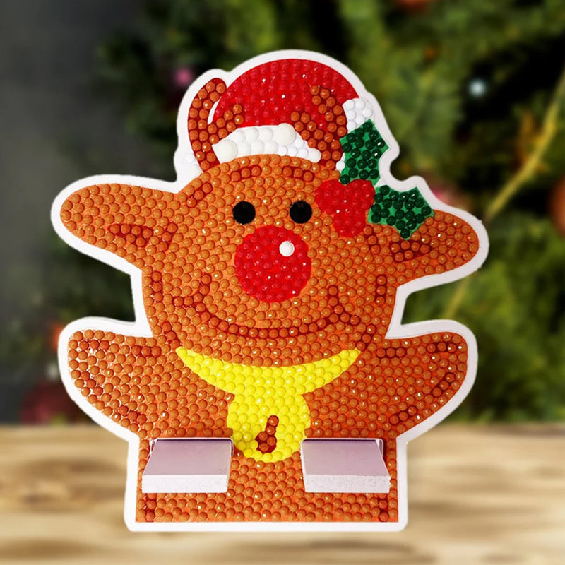 Cute Christmas Bear Mobile Phone Resin Holder Diamond Painting Kits