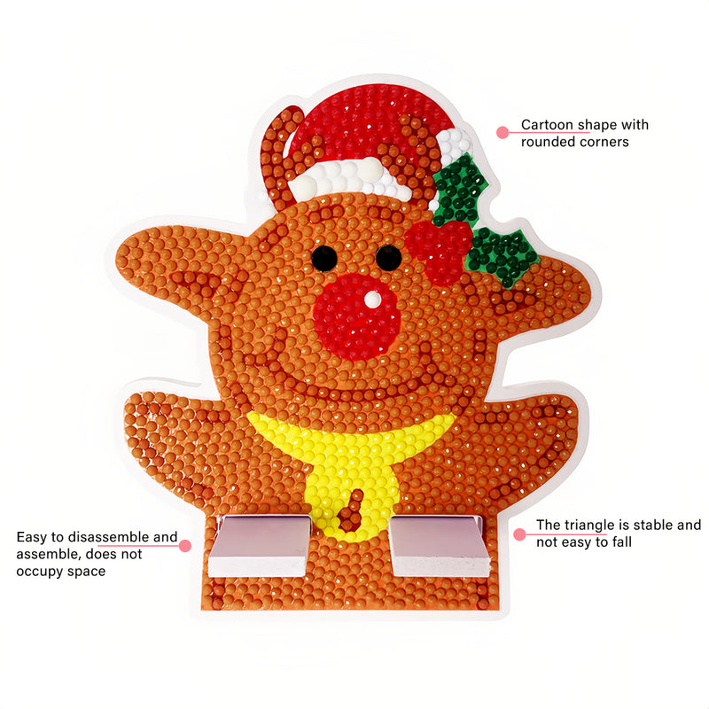 Cute Christmas Bear Mobile Phone Resin Holder Diamond Painting Kits