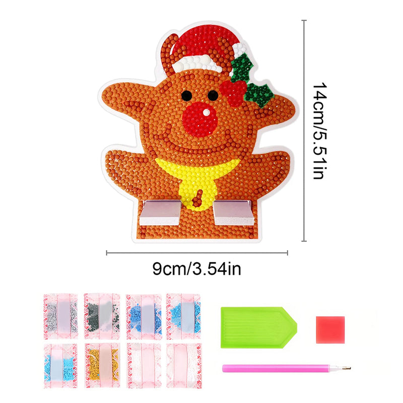 Cute Christmas Bear Mobile Phone Resin Holder Diamond Painting Kits