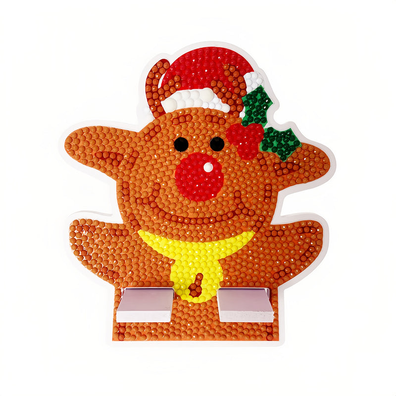 Cute Christmas Bear Mobile Phone Resin Holder Diamond Painting Kits