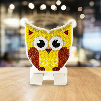 Cute Yellow Owl Mobile Phone Resin Holder Diamond Painting Kits