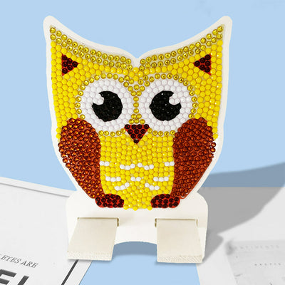 Cute Yellow Owl Mobile Phone Resin Holder Diamond Painting Kits