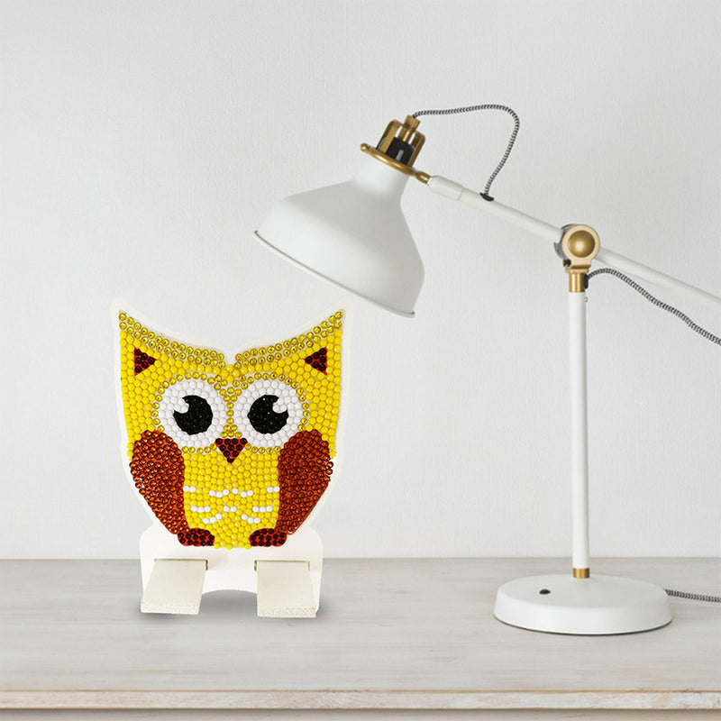 Cute Yellow Owl Mobile Phone Resin Holder Diamond Painting Kits