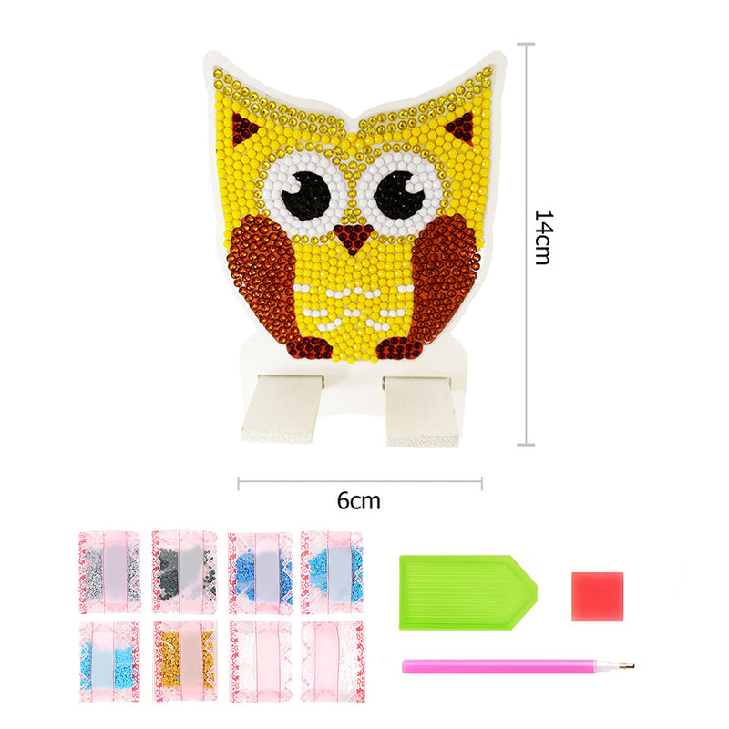 Cute Yellow Owl Mobile Phone Resin Holder Diamond Painting Kits