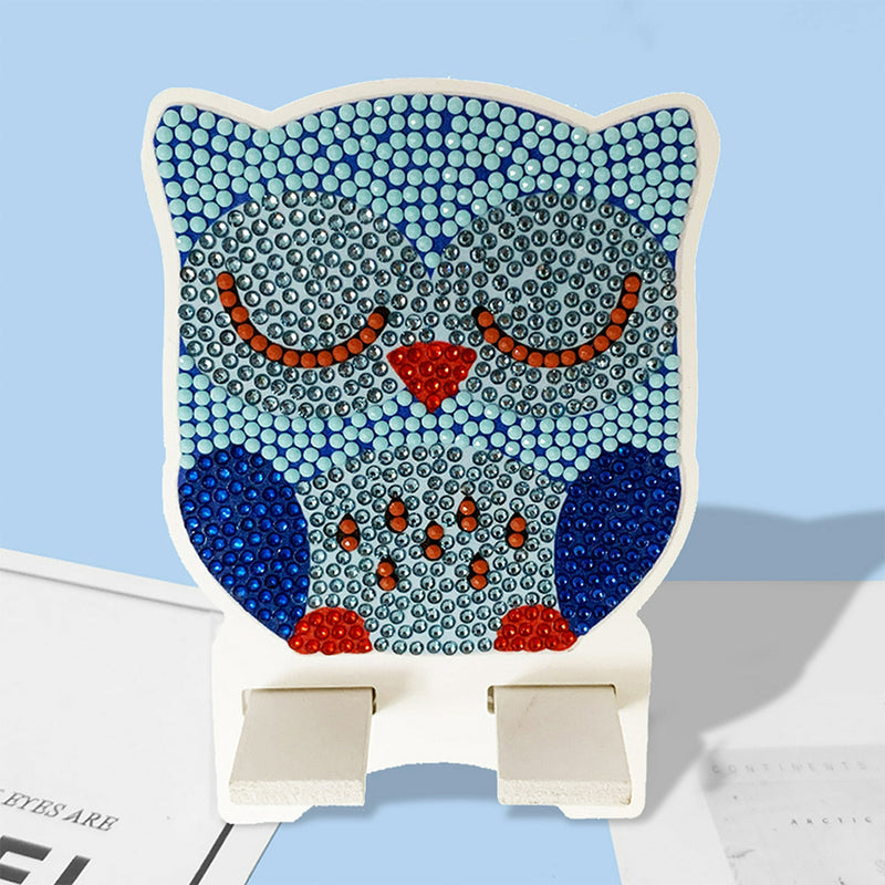 Sleeping Blue Owl Mobile Phone Resin Holder Diamond Painting Kits