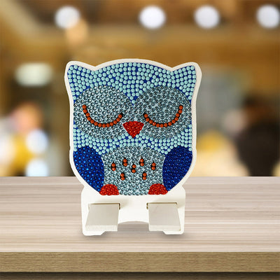 Sleeping Blue Owl Mobile Phone Resin Holder Diamond Painting Kits