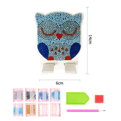 Sleeping Blue Owl Mobile Phone Resin Holder Diamond Painting Kits