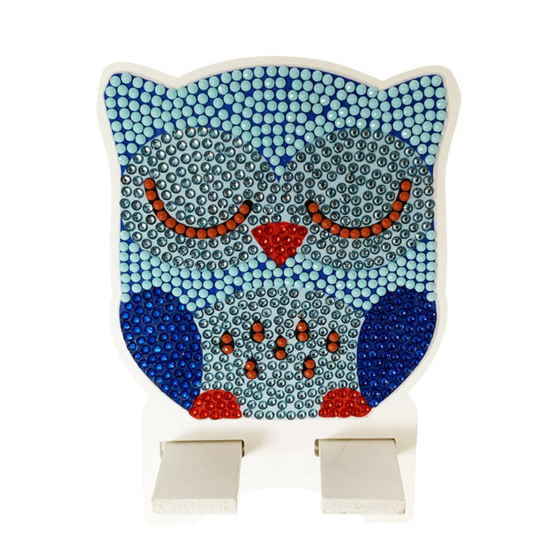 Sleeping Blue Owl Mobile Phone Resin Holder Diamond Painting Kits