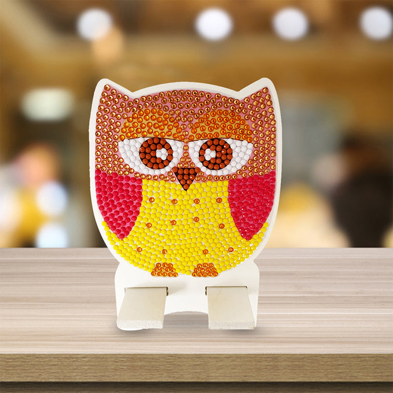 Cute Orange Owl Mobile Phone Resin Holder Diamond Painting Kits