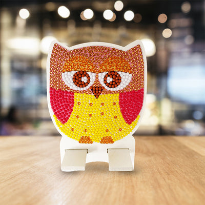 Cute Orange Owl Mobile Phone Resin Holder Diamond Painting Kits