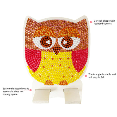 Cute Orange Owl Mobile Phone Resin Holder Diamond Painting Kits