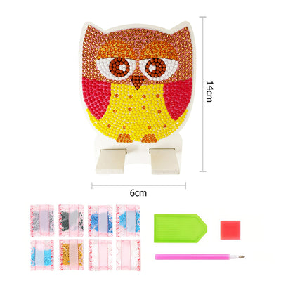 Cute Orange Owl Mobile Phone Resin Holder Diamond Painting Kits