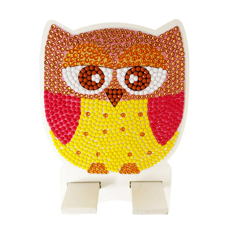 Cute Orange Owl Mobile Phone Resin Holder Diamond Painting Kits