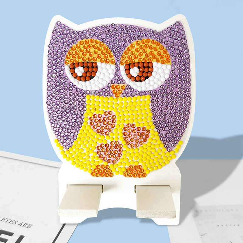 Cute Purple Owl Mobile Phone Resin Holder Diamond Painting Kits