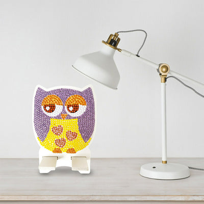 Cute Purple Owl Mobile Phone Resin Holder Diamond Painting Kits