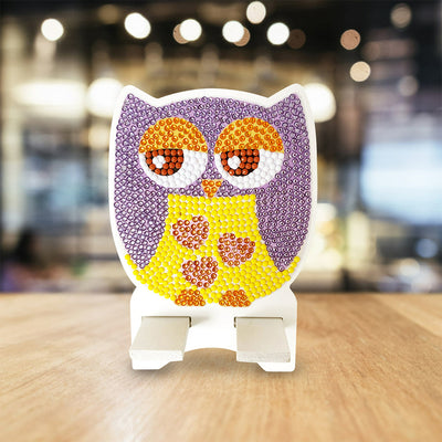 Cute Purple Owl Mobile Phone Resin Holder Diamond Painting Kits