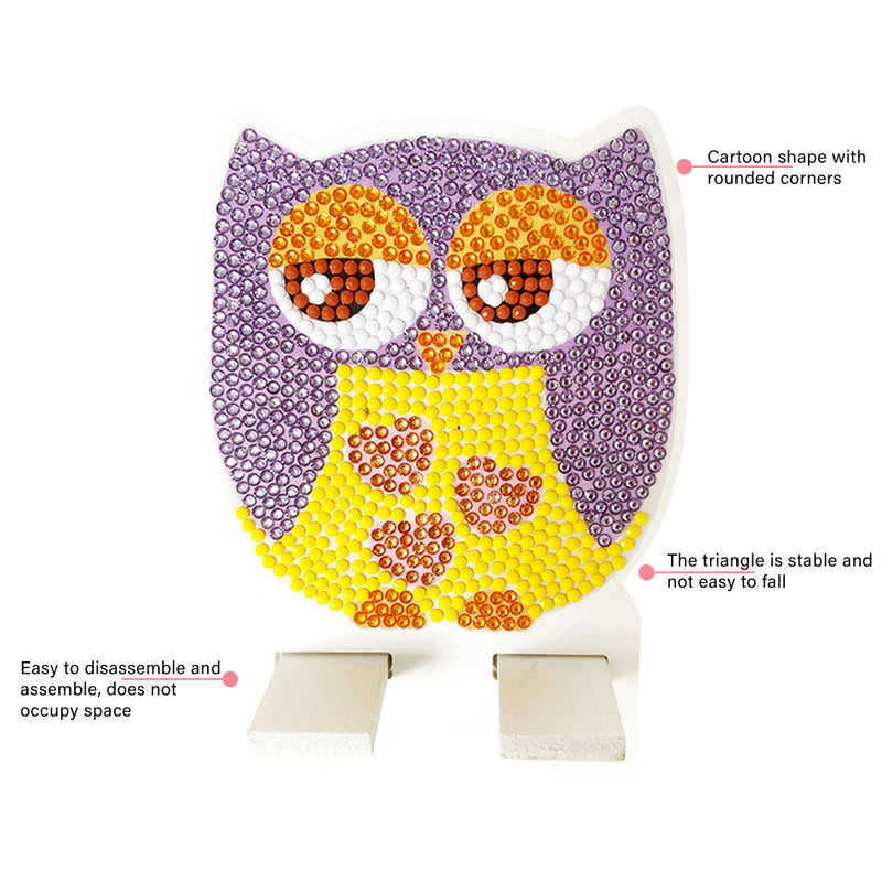 Cute Purple Owl Mobile Phone Resin Holder Diamond Painting Kits