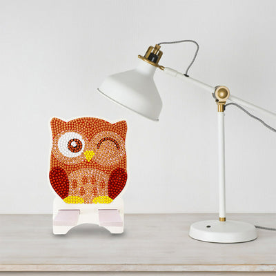 Funny Brown Owl Mobile Phone Resin Holder Diamond Painting Kits