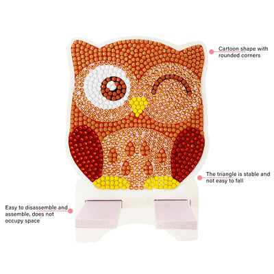 Funny Brown Owl Mobile Phone Resin Holder Diamond Painting Kits