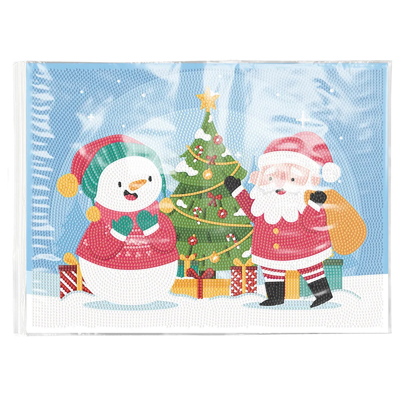 Christmas Snowman and Santa Claus Table Placemats for Home Decor Diamond Painting