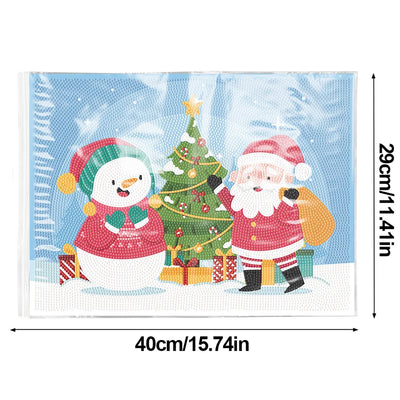 Christmas Snowman and Santa Claus Table Placemats for Home Decor Diamond Painting