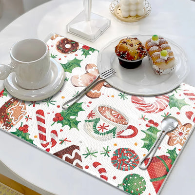 Christmas Food Table Placemats for Home Decor Diamond Painting