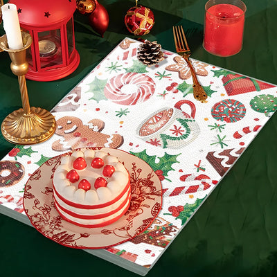 Christmas Food Table Placemats for Home Decor Diamond Painting