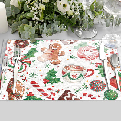 Christmas Food Table Placemats for Home Decor Diamond Painting