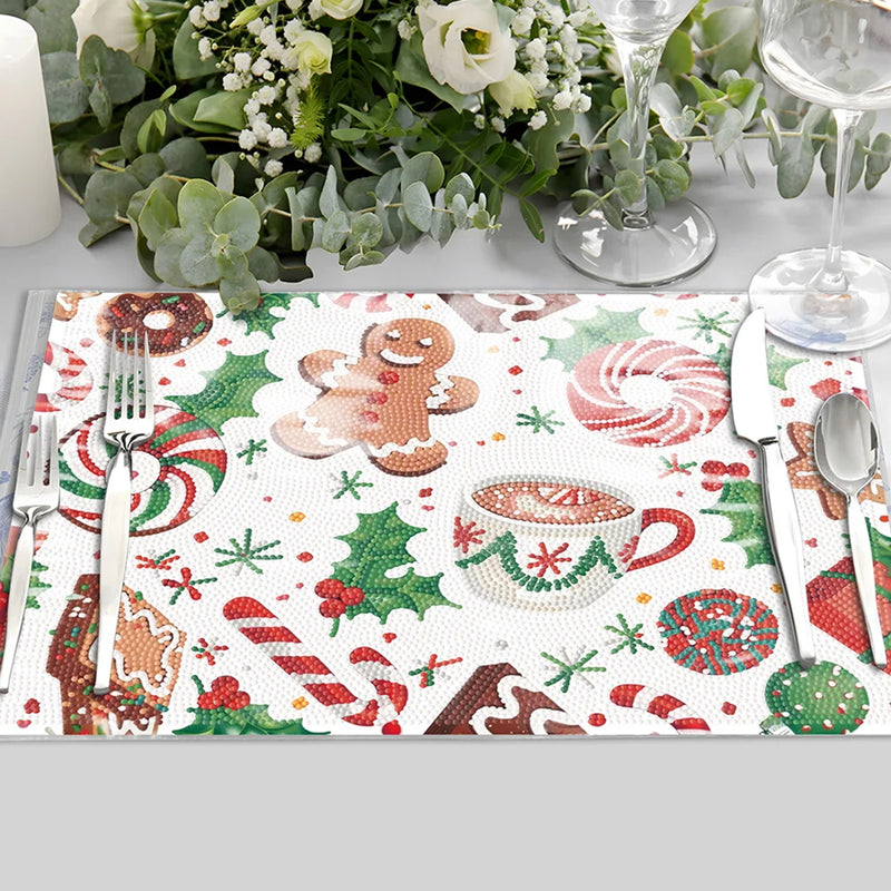 Christmas Food Table Placemats for Home Decor Diamond Painting