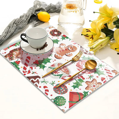 Christmas Food Table Placemats for Home Decor Diamond Painting