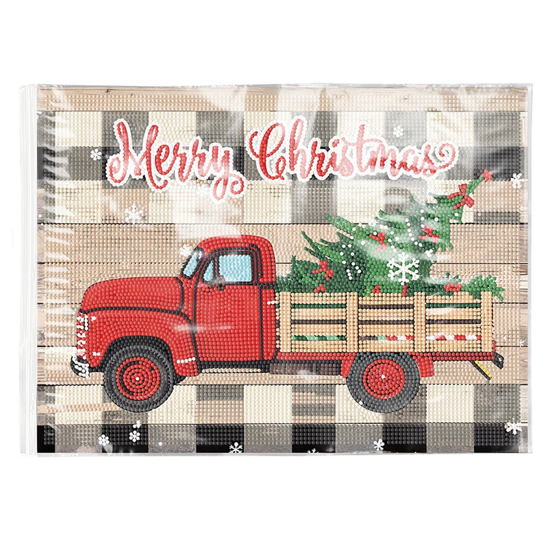 Christmas Tree on Truck Table Placemats for Home Decor Diamond Painting