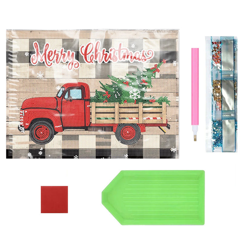 Christmas Tree on Truck Table Placemats for Home Decor Diamond Painting