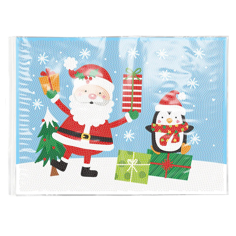 Christmas Penguin and Santa Claus Table Placemats for Home Decor Diamond Painting