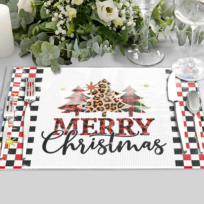 Merry Christmas Table Placemats for Home Decor Diamond Painting