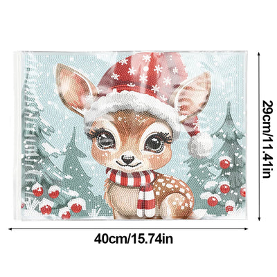 Cute Christmas Deer Table Placemats for Home Decor Diamond Painting