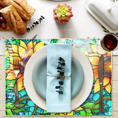 Vigorous Sunflower Table Placemats for Home Decor Diamond Painting