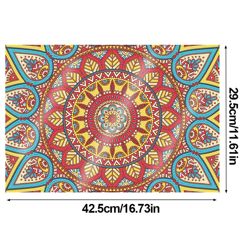 Red Mandala Table Placemats for Home Decor Diamond Painting