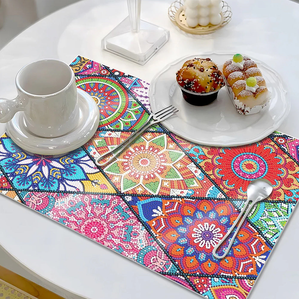Colorful Flower Mandala Table Placemats for Home Decor Diamond Painting