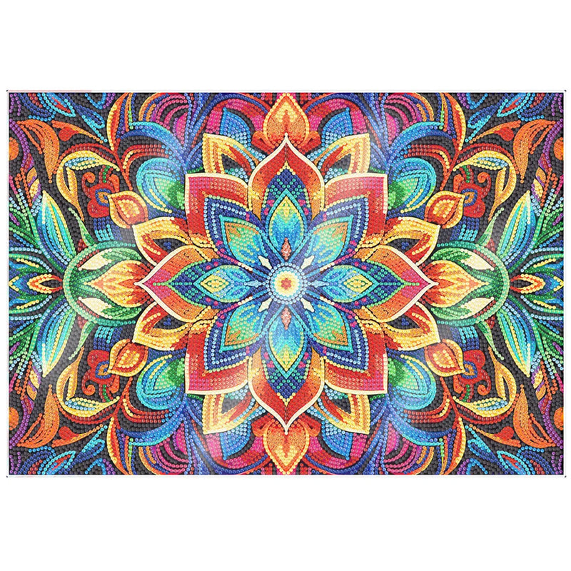 Green and Golden Flower Mandala Table Placemats for Home Decor Diamond Painting