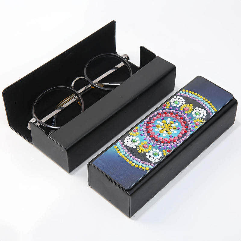 Colorful Mandala Leather Glasses Storage Case Diamond Painting Kits STOBOX301