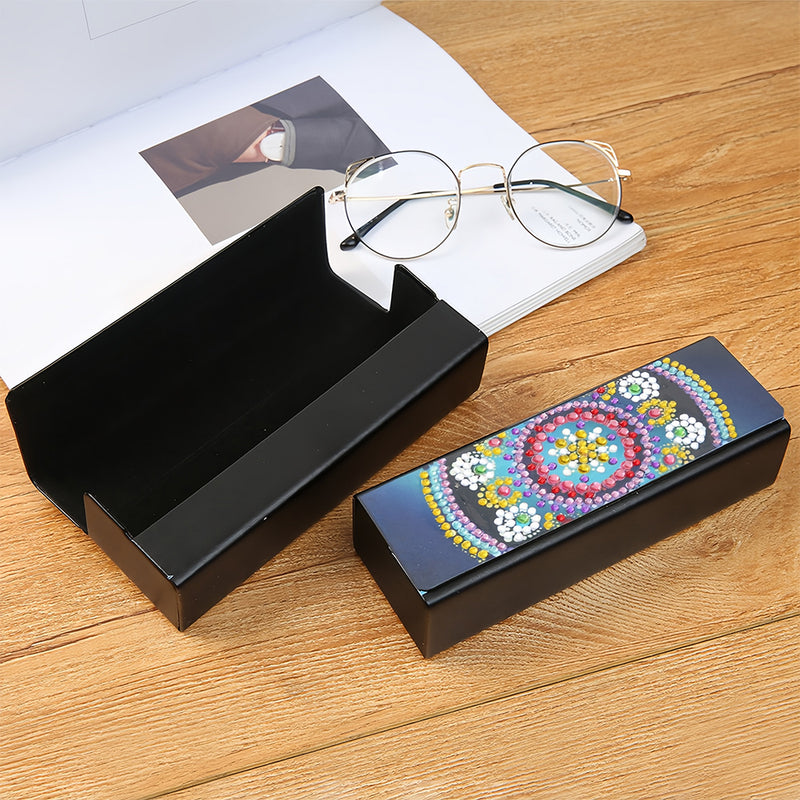 Colorful Mandala Leather Glasses Storage Case Diamond Painting Kits STOBOX301