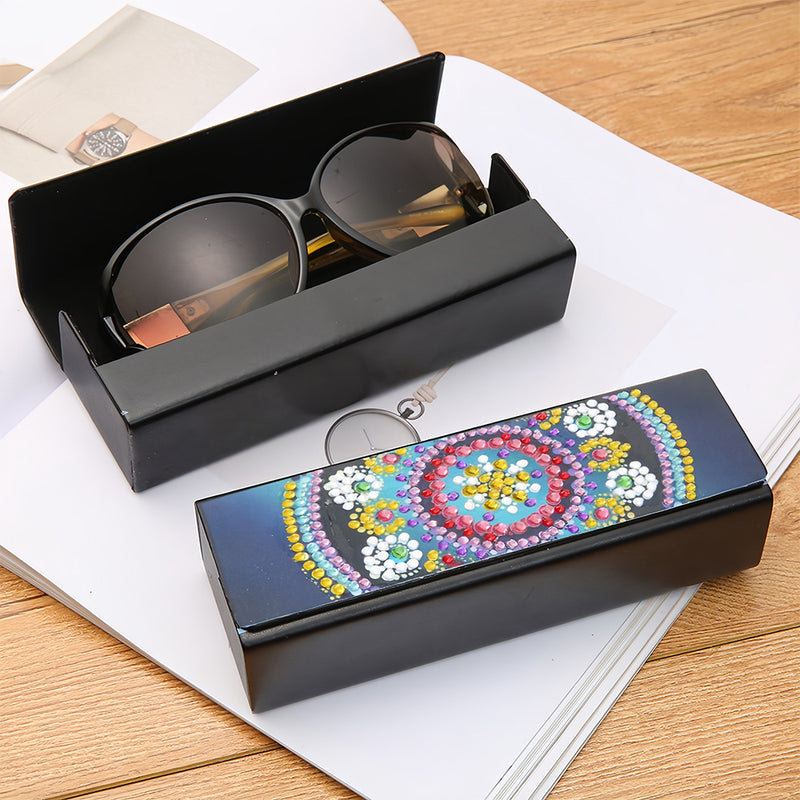 Colorful Mandala Leather Glasses Storage Case Diamond Painting Kits STOBOX301