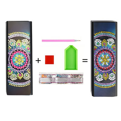 Colorful Mandala Leather Glasses Storage Case Diamond Painting Kits STOBOX301