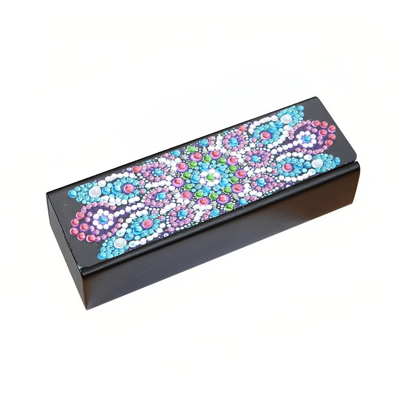 Blue and Purple Mandala Leather Glasses Storage Case Diamond Painting Kits STOBOX302