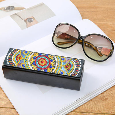 Yellow Mandala Leather Glasses Storage Case Diamond Painting Kits STOBOX306