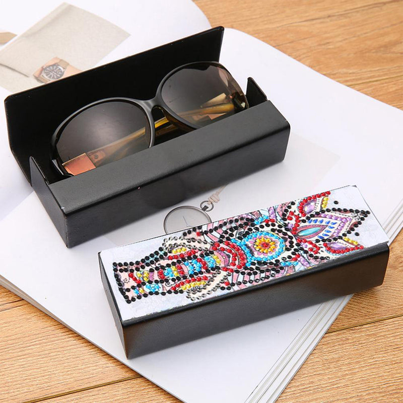 Colorful Abstract Elephant Leather Glasses Storage Case Diamond Painting Kits STOBOX312