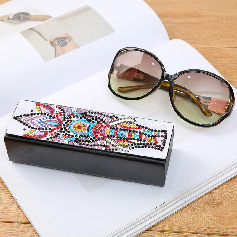 Colorful Abstract Elephant Leather Glasses Storage Case Diamond Painting Kits STOBOX312