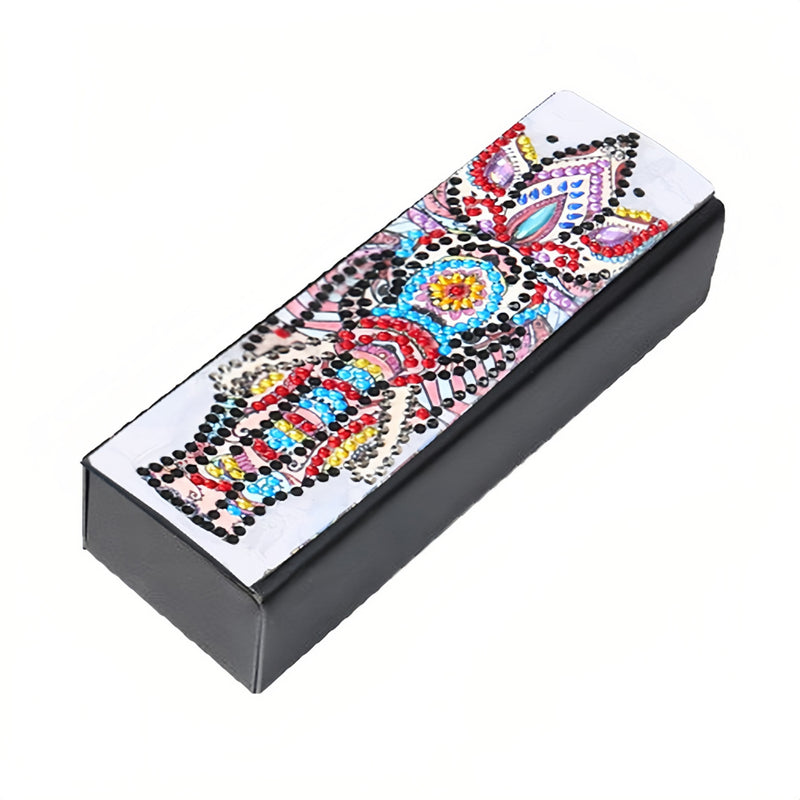 Colorful Abstract Elephant Leather Glasses Storage Case Diamond Painting Kits STOBOX312